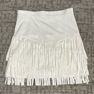 Altar'd State White Fringe Mini Skirt